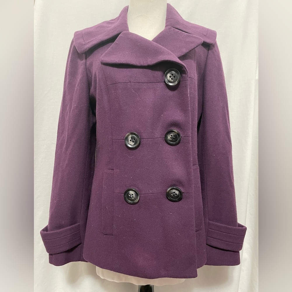 Women’s Pea Coat Jacket Double Breasted Purple Size 4